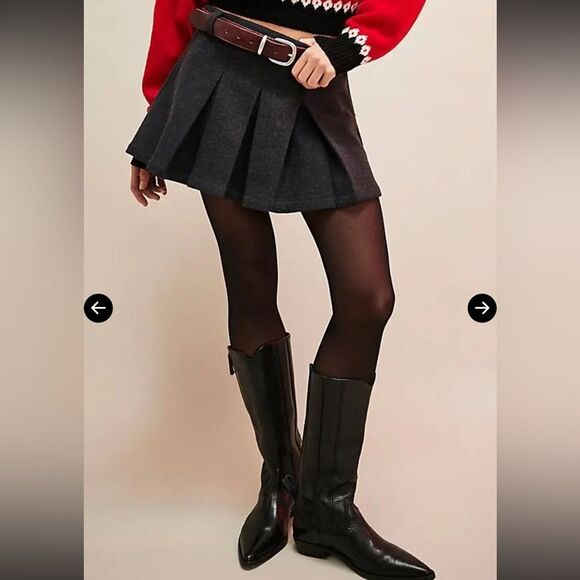 Free People We The Free Allistar Leather Pointed Western Boots- Vintage Black - Picture 5 of 10